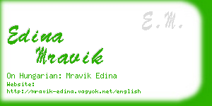 edina mravik business card